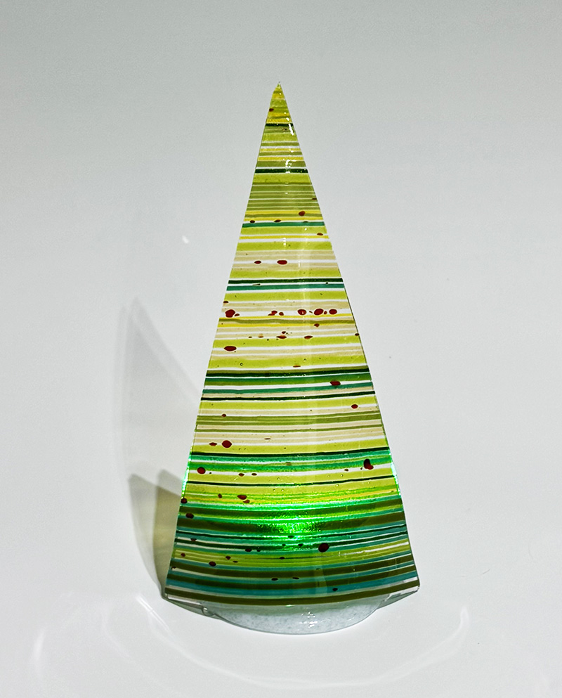 Glass triangle  with LED light 